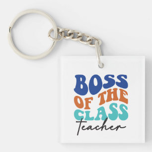 Porte-clés Patron de la classe Enseignant Wordart