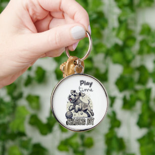 Porte-clés Patrouilles Joueuses : Chase Joyeuse de chien gris