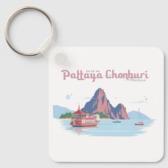 Porte-clés Pattaya Chonburi Thaïlande Pastel Travel (Recto)