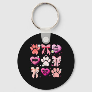Porte-clés Patte de chien Coquette Arc Cœur Saint Valentin Am