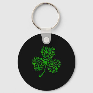 Porte-clés Patte de chien trèfle Saint-Patrick journee chien