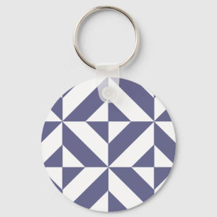 Porte-clés Patters Midnight Blue Geometric Deco Cube