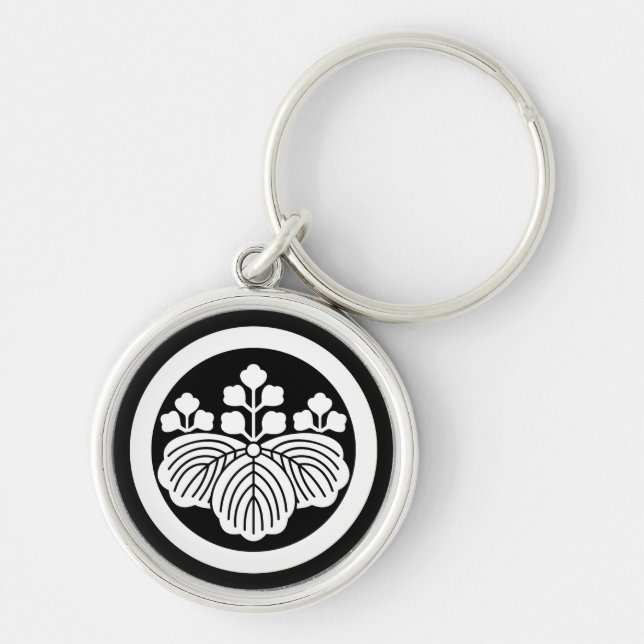 Porte-clés Paulownia avec 5-3 fleurs en cercle (Devant)