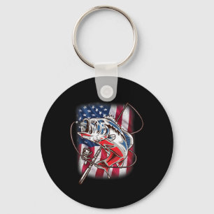 Porte-clés Pavillon Américain Chemise de Pêche Vintage Usa B