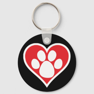 Porte-clés Paw Chien Coeur (foncé)