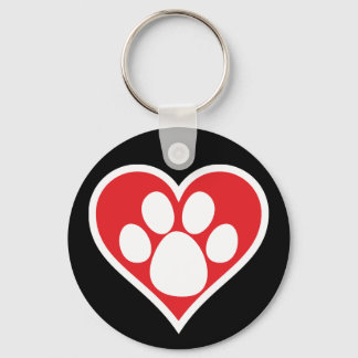 Porte-clés Paw Chien Coeur (foncé)