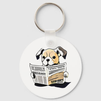 Porte-clés Pawsitive News Chien Lecture Journal T-shirt