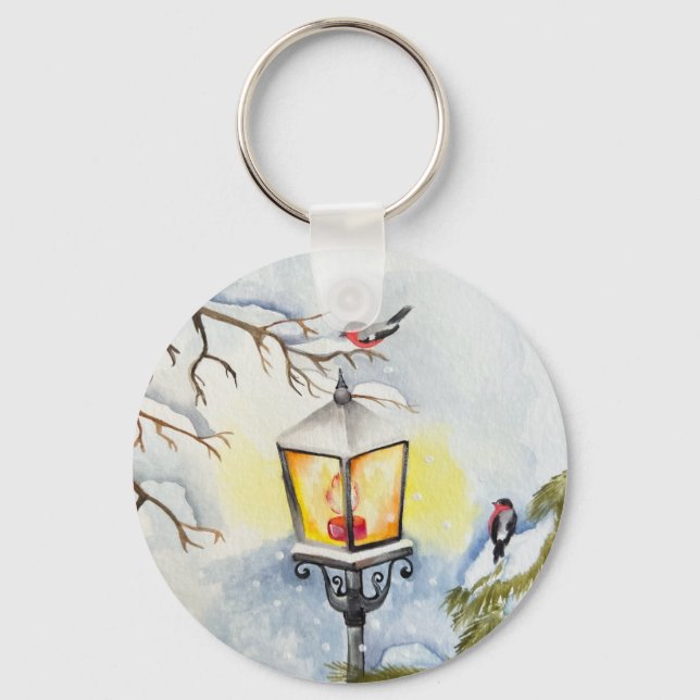 Porte-clés Paysage de Noël hiver (Recto)
