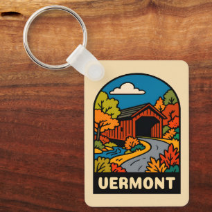 Porte-clés Paysage du Vermont Vintage voyage rétro Pittoresqu