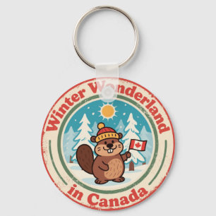 Porte-clés Paysage hivernal au Canada Art