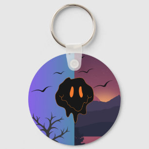 Porte-clés Paysage Jour & Nuit Visage Sourire Fondant Psychéd