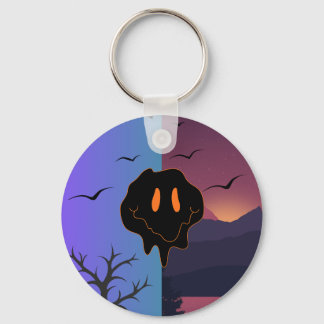 Porte-clés Paysage Jour & Nuit Visage Sourire Fondant Psychéd