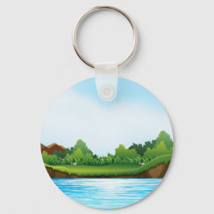 Porte-clés Paysage naturel avec réservoir de rivière-22805