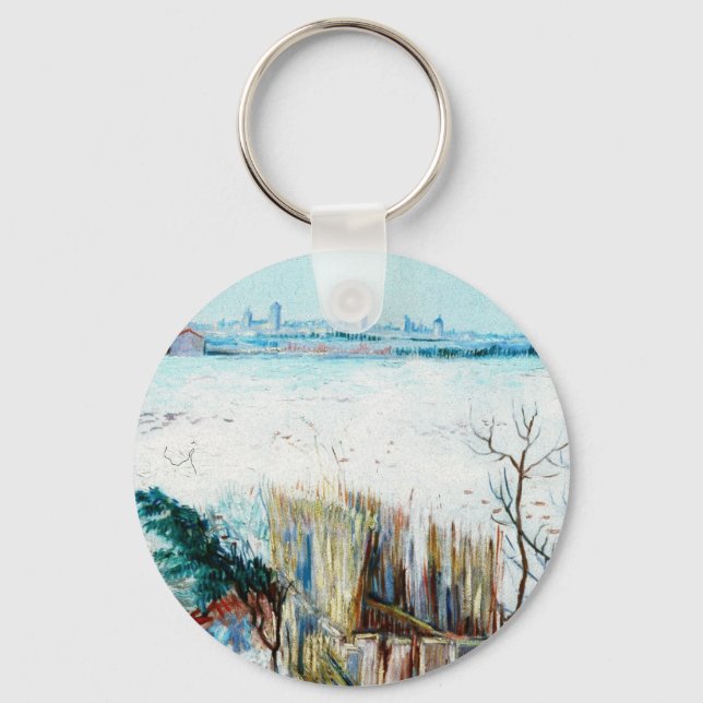 Porte-clés Paysage neigeux avec Arles par Vincent van Gogh (Recto)