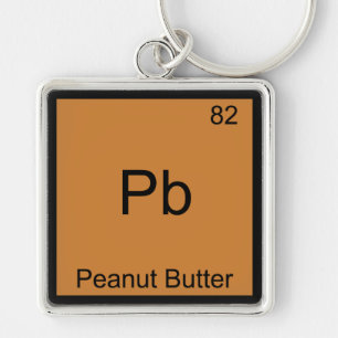 Porte-clés Pb - Butter d'arachide Élément amusant Chimie T-
