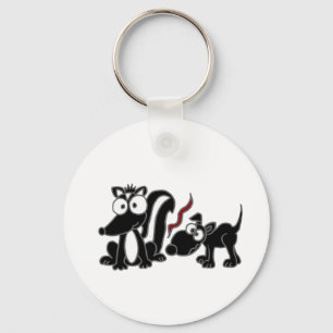 Porte-clés PC- Dog Sniffer Skunk Butt Cartoon