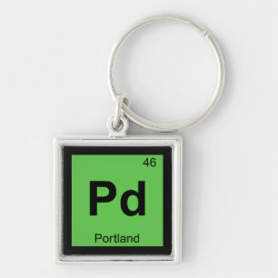 Porte-clés Pd - Portland Oregon Chimie Tableau périodique