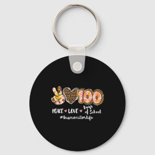 Porte-clés Peace Love 100 Jours De L'École Léopard Bus Monite