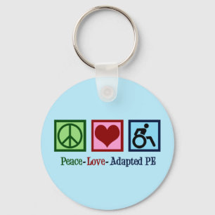 Porte-clés Peace Love Adapted PE Enseignant