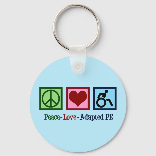 Porte-clés Peace Love Adapted PE Enseignant (Recto)