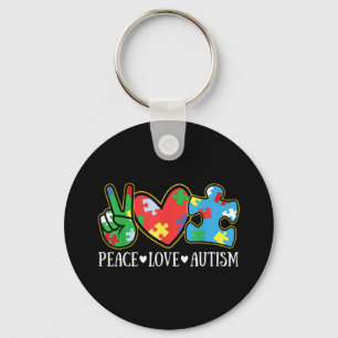 Porte-clés Peace Love Autism Puzzle Sensibilisation sur l'aut