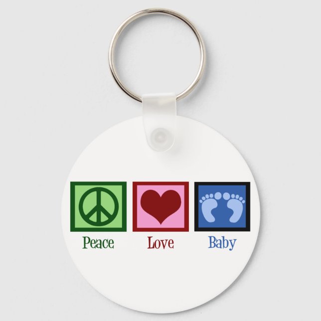 Porte-clés Peace Love Baby Boy (Recto)
