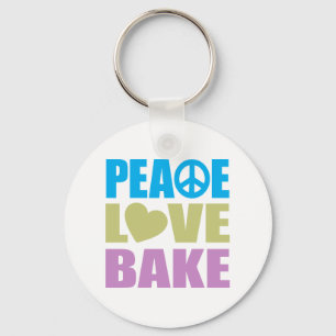 Porte-clés Peace Love Bake