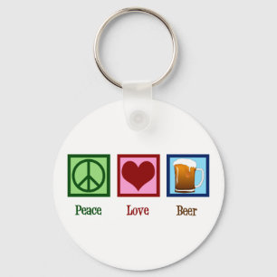 Porte-clés Peace Love Beer
