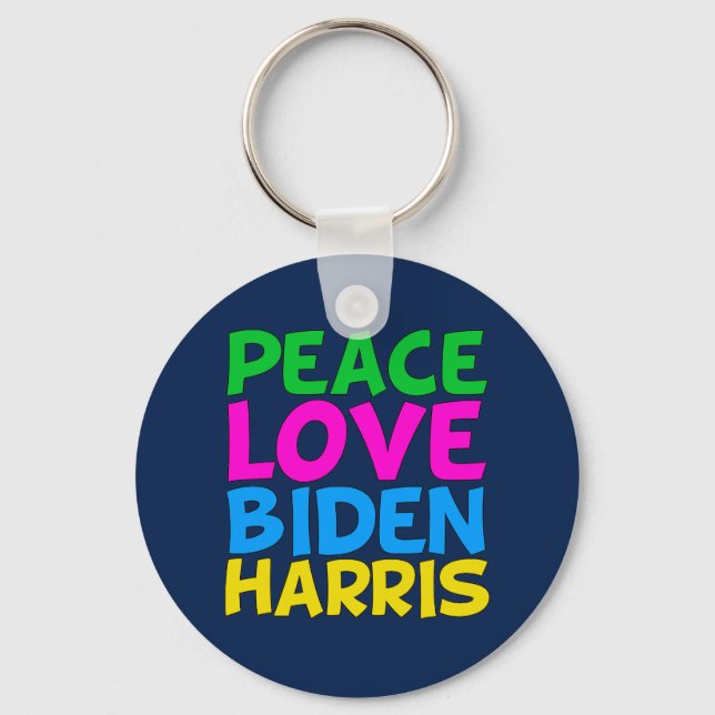 Porte-clés Peace Love Biden Harris (Recto)