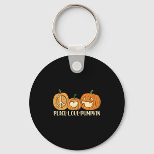 Porte-clés Peace Love Citrouille Halloween