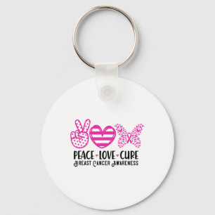Porte-clés Peace Love Cure Breast Cancer Sensibilisation Guer