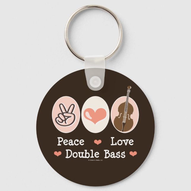 Porte-clés Peace Love Double Bass Porte - clé (Recto)
