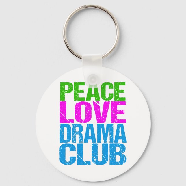 Porte-clés Peace Love Drama Club Cute Theatre Group (Recto)