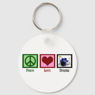 Porte-clés Peace Love Drums