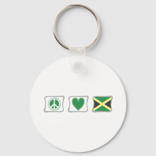 Porte-clés Peace Love et Carrés jamaïcains