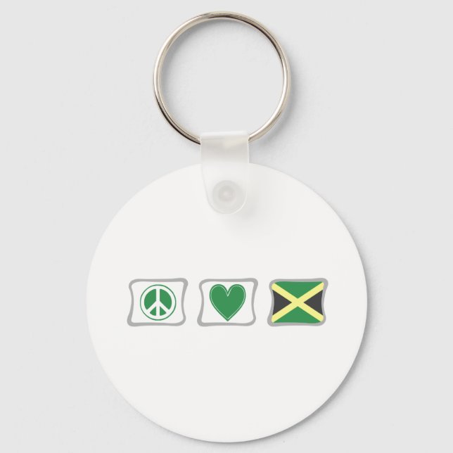 Porte-clés Peace Love et Carrés jamaïcains (Recto)