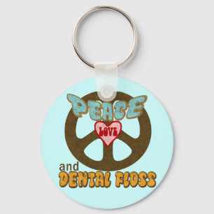 Porte-clés Peace Love et Dental Floss