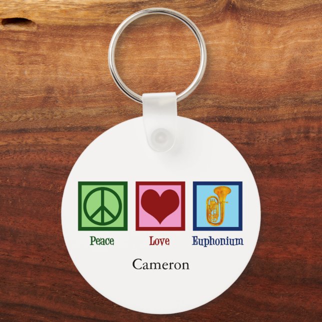 Porte-clés Peace Love Euphonium Cute Custom (Recto)