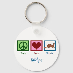Porte-clés Peace Love Ferrets