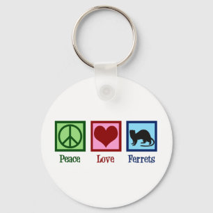 Porte-clés Peace Love Ferrets