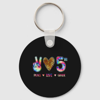 Porte-clés Peace Love Fifth Grade Squad Back To School Gift