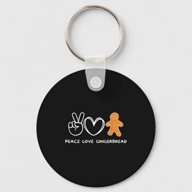 Porte-clés Peace, Love Gingerbread Retro Gingerbread Lover  (Recto)