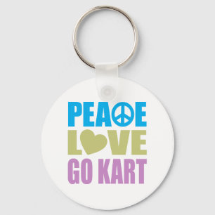Porte-clés Peace Love Go Kart