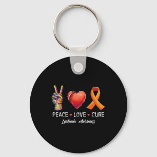 Porte-clés Peace Love guérison leucémie sensibilisation homme