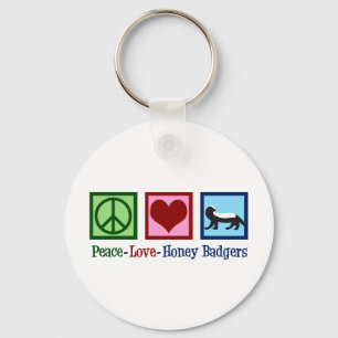 Porte-clés Peace Love Honey Badgers