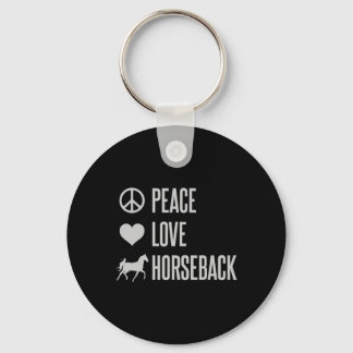 Porte-clés Peace Love Horseback Équitation