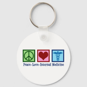 Porte-clés Peace Love Internal Medicine