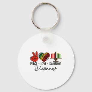 Porte-clés Peace Love Kwanzaa Bénédictions Noël Afrique Hol