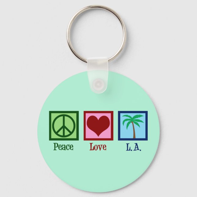 Porte-clés Peace Love L.A. | Cute Los Angeles (Recto)