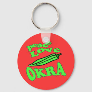 Porte-clés Peace Love Okra